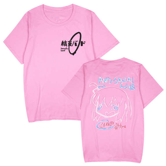 THNCLZX Anime Bocchi The Rock Kessoku Band Tee Short Sleeve Women Men Cotton T-Shirt