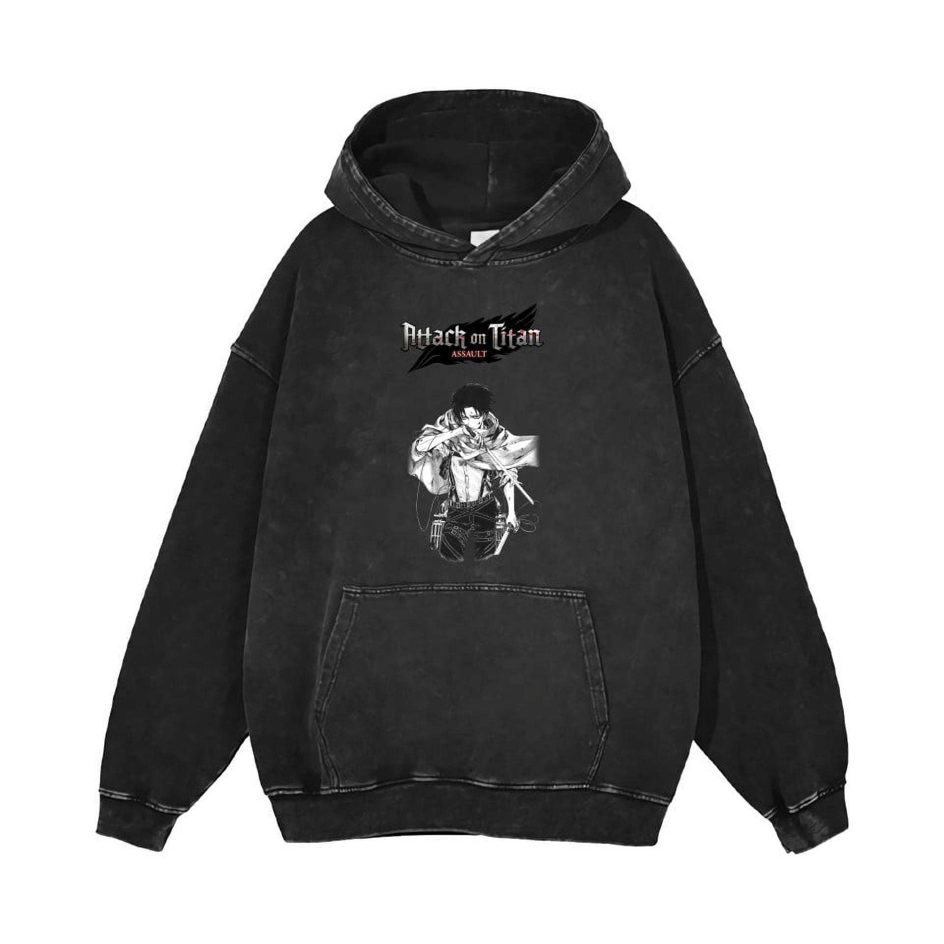 フリース THNCLZX Attack on Titan Hoodie Vintage washed men's