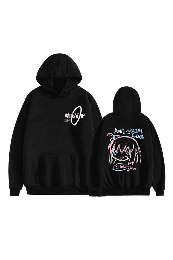 Bocchi The Rock Anime Hitori Gotoh Merch Hoodie Pullover Tracksuit Long Sleeve Hooded Sweatshirt Jacket Coat