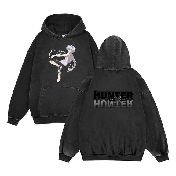 THNCLZX HUNTER×HUNTER Killua Zoldyck Hoodie Retro sweatshirt loose street women's sweatshirt