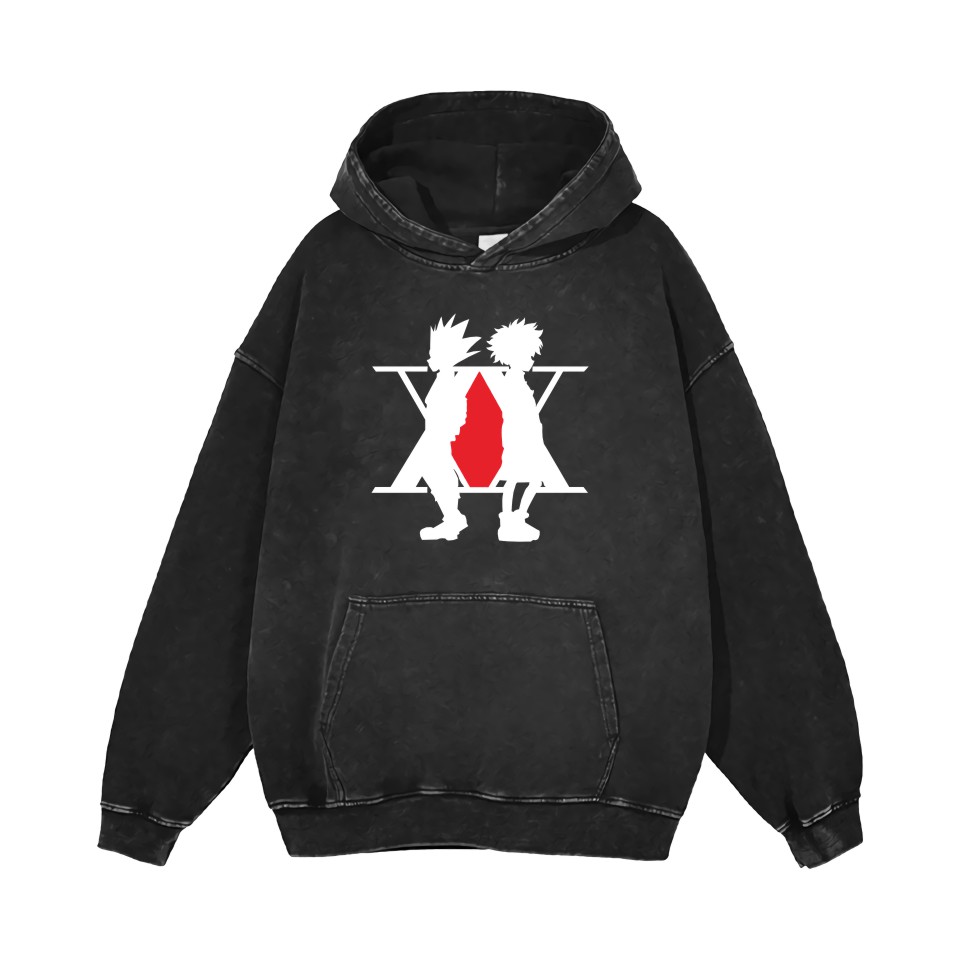 フリース THNCLZX Attack on Titan Hoodie Vintage washed men's