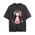 thumbnail image 1 of THNCLZX Kamado Nezuko T-shirt Summer round neck short sleeve washed retro men's and women's sports anime, 1 of 5
