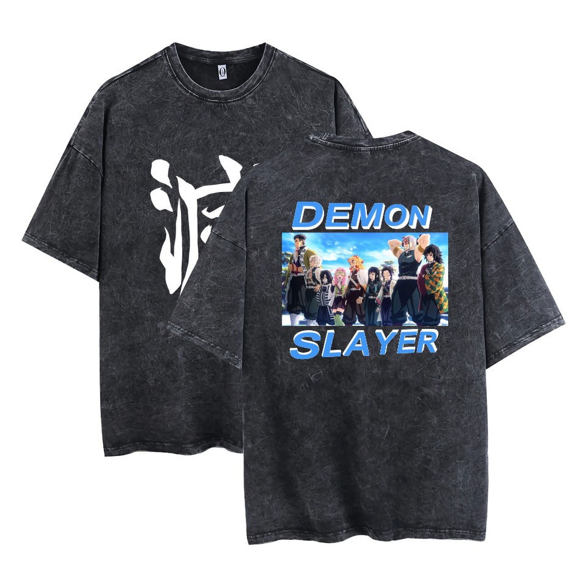 【GREY】Tシャツ 　XLサイズ THNCLZX Kamado Tanjirou T-shirt Summer vintage distressed