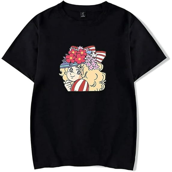THNCLZX New Anime T-Shirt Candy Candy Merch Casual Short Sleeved T Shirt Unisex Tee