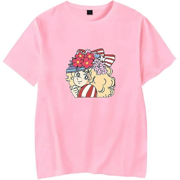 THNCLZX New Anime T-Shirt Candy Candy Merch Casual Short Sleeved T Shirt Unisex Tee