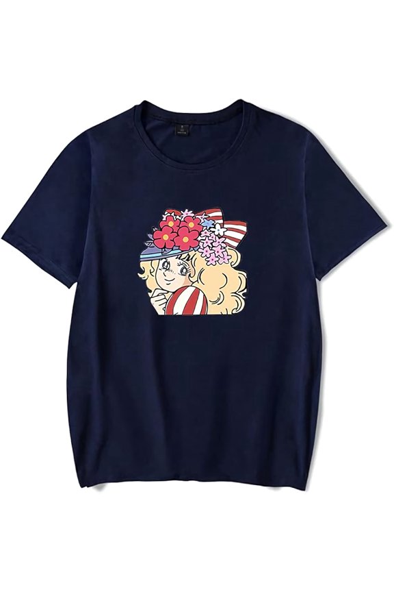 New Anime T-Shirt Candy Candy Merch Casual Short Sleeved T Shirt Unisex Tee