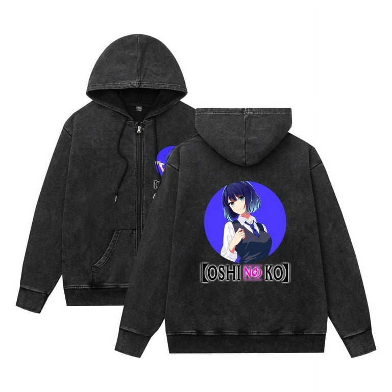 THNCLZX Oshi no Ko Full-Zip Hoodies Anime Merch Casual Full