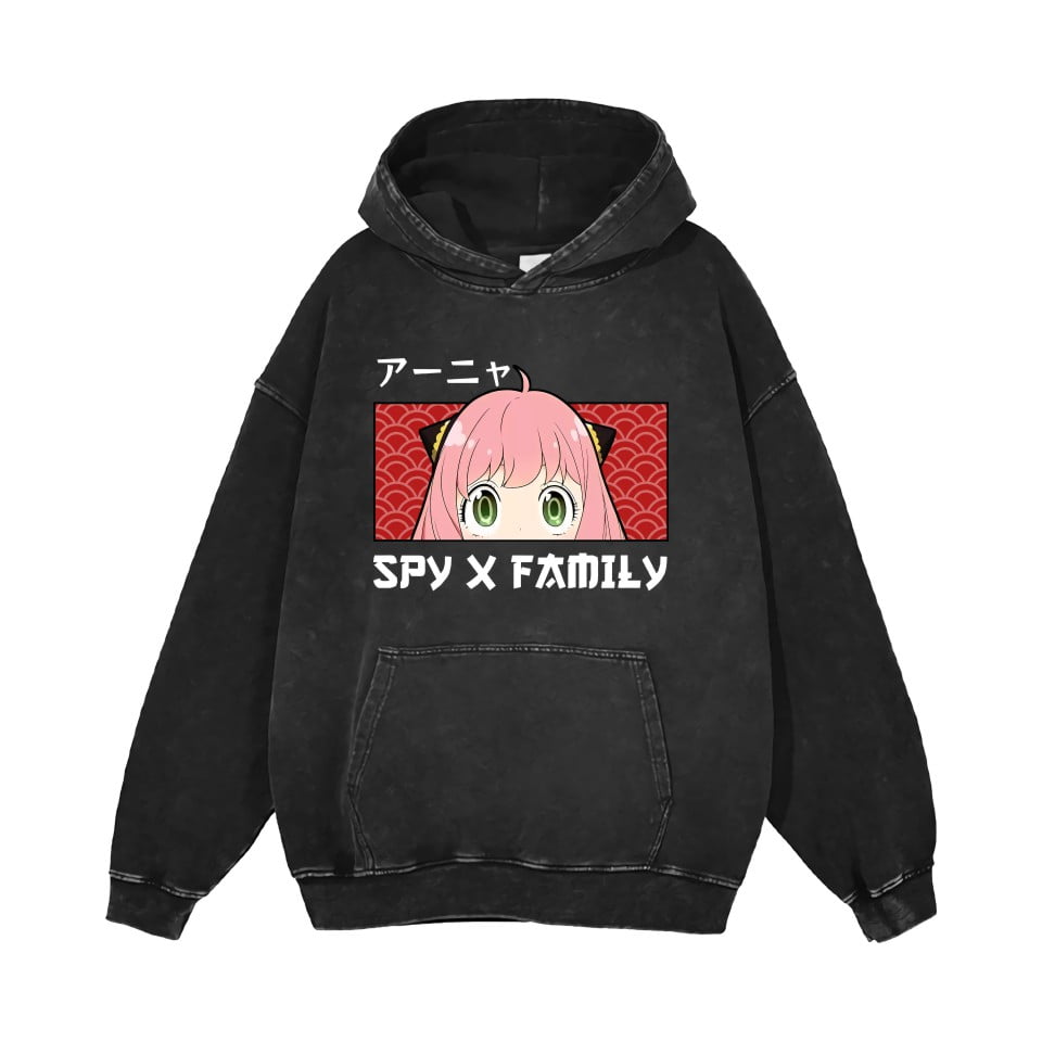 THNCLZX SPY×FAMILY Anya Forger Hoodie Vintage Wash Men's