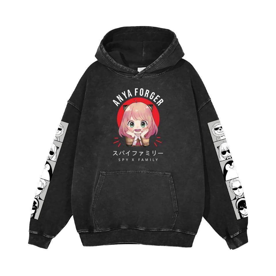 スパイファミリー THNCLZX SPY×FAMILY Anya Forger Hoodie Vintage Wash Men's
