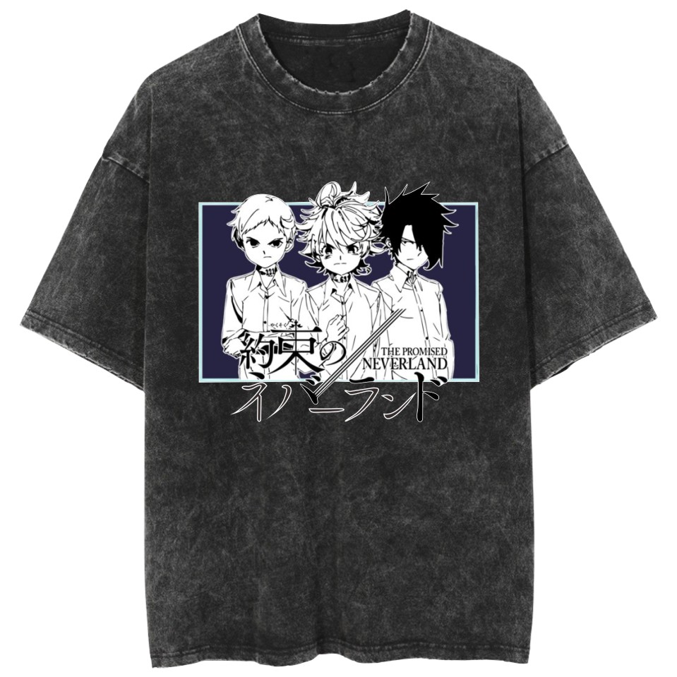 THNCLZX The Promised Neverland Shirt Anime Short Sleeve Vintage T