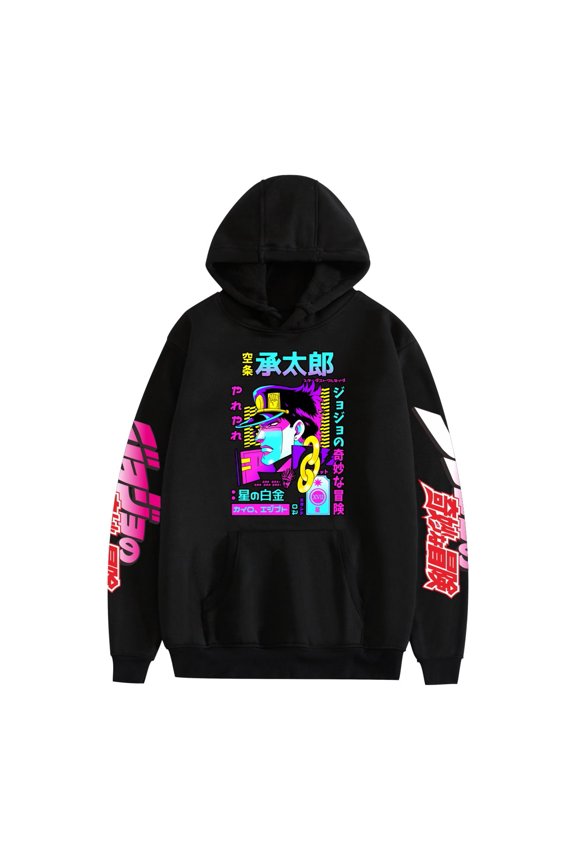 Unisex Kujo Jotaro Hoodie Jonathan Joseph Sweatshirt Pullover JoJo Long Sleeve Anime Hoodie