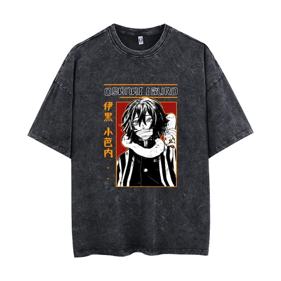 THNCLZX Uzui TengenT-shirt Summer vintage distressed men's and women's short-sleeved sweatshirts Shinazugawa Sanemi