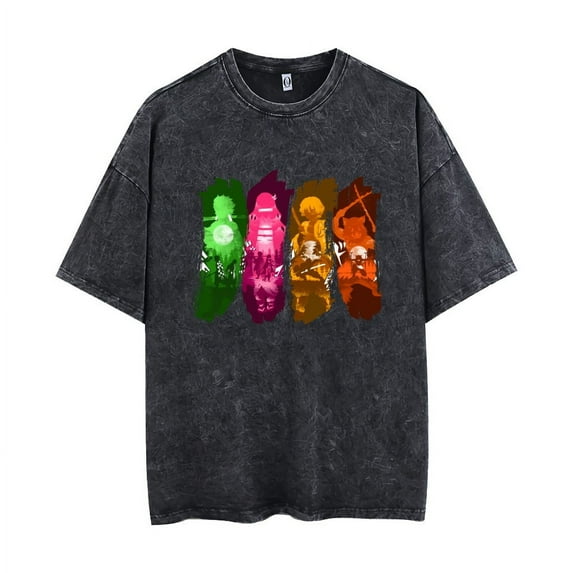 THNCLZX Uzui TengenT-shirt Summer vintage distressed men's and women's short-sleeved sweatshirts Shinazugawa Sanemi