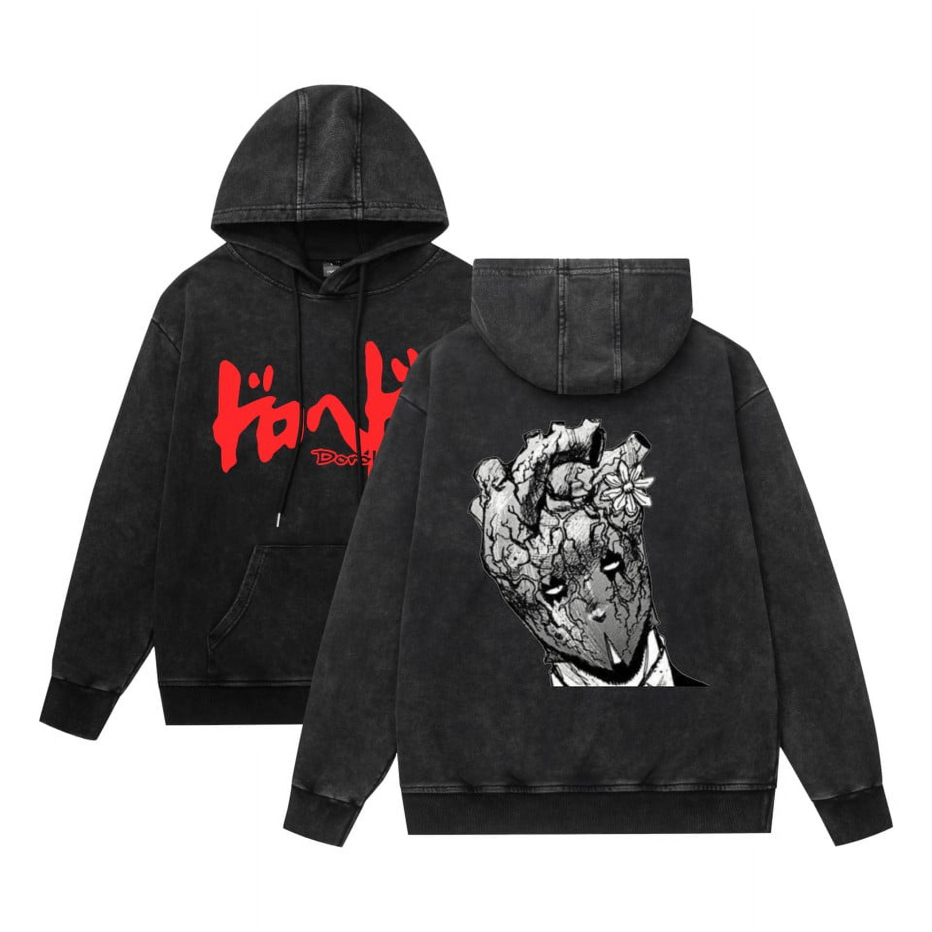 THNCLZX Washed vintage Dorohedoro street hip-hop Pullover Hoodie