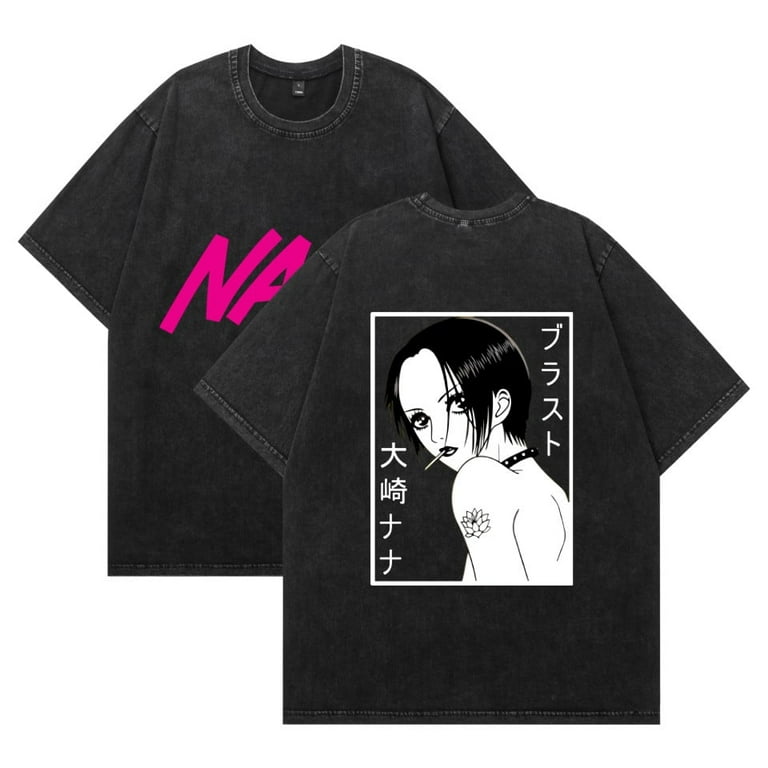 THNCLZX Washed vintage NANA cotton T-shirt anime street hip-hop