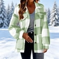 thumbnail image 1 of THNCYX Buffalo Plaid Fleece Jacket Women Sherpa Lined Coat With Pockets, 1 of 1