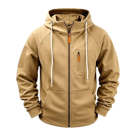 THNCYX Full Zip Hooded Sweatshirt Soft Casual Long Sleeve With Chest Pocket And Kangaroo Pockets S-3XL