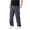 thumbnail image 1 of THNCYX Men's Wide Leg Track Pants With Side Stripe Elastic Waistband And Long Drawstring Loose Fit Athletic Pant S-2XL, 1 of 5