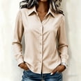 thumbnail image 1 of THNCYX Striped Button Up Long Sleeve Shirts For Women Collar Pocket Casual Work Office Blouses Soft Comfort Womens Tops Professional Look, 1 of 9