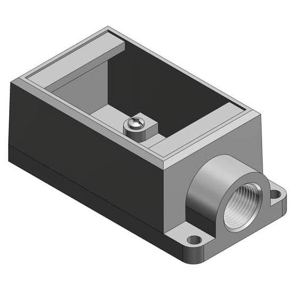 THOMAS & BETTS FS2-TB, Cast Device Box, 1-Gang, 3/4, Shallow, 1pc