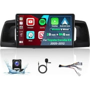 THONZER 2+32G Android CarPlay Stereo for 2005-2012 Toyota Corolla EX, 9'' Touch Screen in-Dash GPS Navigation with Built-in Wireless CarPlay Android Auto Support Mirror Link BT RDS AHD DSP