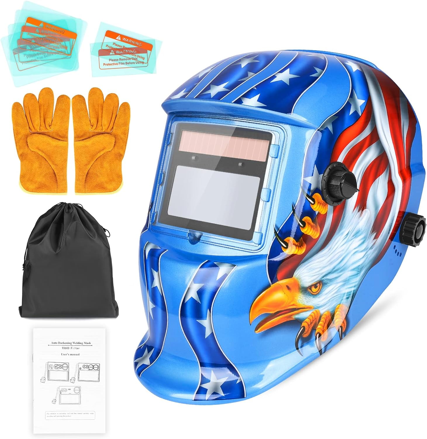 THONZER Welding Helmet Auto Darkening True Color Hood with Adjustable Shade Range 4/913 for TIG
