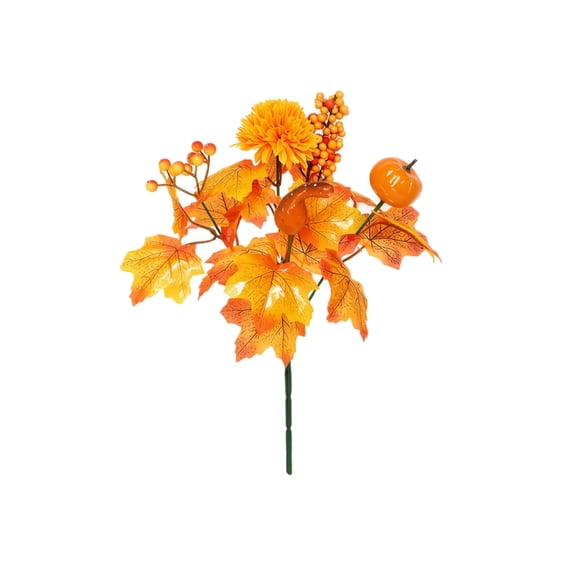 THOPBPRK 11.8 Inch Halloween Artificial Flowers Faux Pumpkin Stems Autumn Fall Floral Picks for Fall Home Decor DIY Arrangements Thanksgiving Table Centerpiece Festival Decorations, 1Pack C