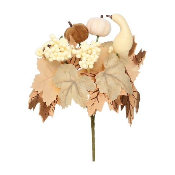 THOPBPRK 11.8 Inch Halloween Artificial Flowers Faux Pumpkin Stems Autumn Fall Floral Picks for Fall Home Decor DIY Arrangements Thanksgiving Table Centerpiece Festival Decorations, 1Pack F