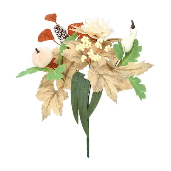 THOPBPRK 11.8 Inch Halloween Artificial Flowers Faux Pumpkin Stems Autumn Fall Floral Picks for Fall Home Decor DIY Arrangements Thanksgiving Table Centerpiece Festival Decorations, 1Pack G