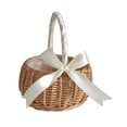 thumbnail image 1 of THOPBPRK 5.9in Woven Flower Basket Handheld Storage Bin for Tabletop Organizing Decorative Candy Gift Basket for Decorations Wedding Party Supplies Handcrafted Rustic Tote, 1 of 7