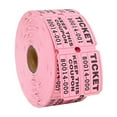 thumbnail image 1 of THOPBPRK 500  Colored Raffle Tickets Double Roll 50/50 Carnival Fair Split The Pot One Hundred Consecutively Numbered Fundraiser Festival Event Party Door Prize Drawing Perforated Stubs (Pink), 1 of 13