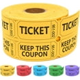 thumbnail image 1 of THOPBPRK 500 Raffle Tickets Double Roll, Raffle Tickets Roll with Name and Phone Number Information, Paper Raffle, Events, Class Reward & Door Prize for Halloweeen Christmas Party (Yellow), 1 of 10