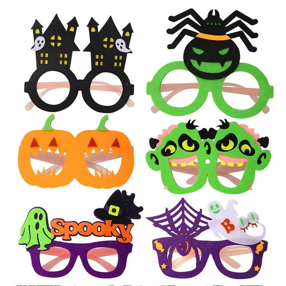 THOPBPRK 6 Pcs Halloween Glasses Eyeglasses Pumpkin Glasses Halloween Party Favors for Kid Adult Decoration