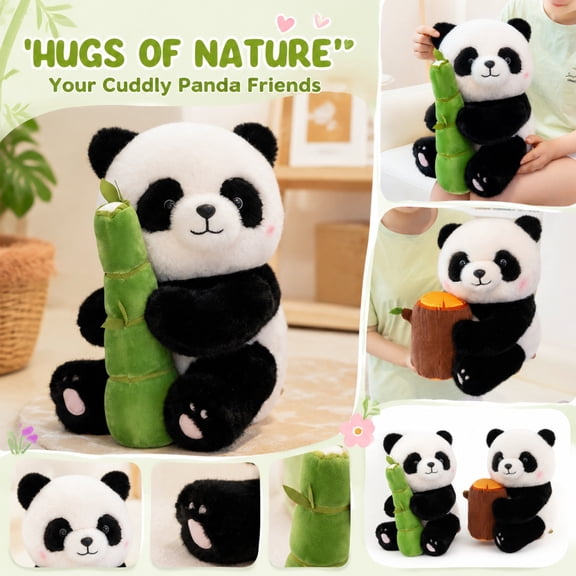 THOPBPRK 9.8 Inch Panda Stuffed Animal Toy, Panda Souvenir Gift Cute Soft Toy Home Decor Ornament Birthday Present for Collectible Animal Figure Cuddly Companion, 1Pack Green