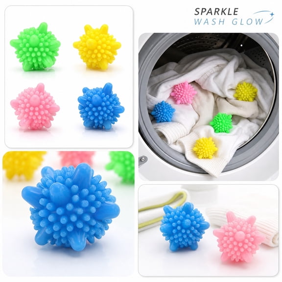 THOPBPRK Anti Tangling Laundry Ball Stain Removal Cleaning Ball Reusable 2 Inch Washer Ball Lint Hair Catcher for Washing Machine Practical Easter Gifts for Home, Multicolor