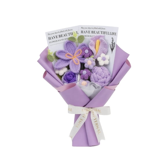 THOPBPRK Artificial Calla and Rose Flower Bouquet Handmade Floral Arrangement for Home Table Decor Wedding Anniversary Gift Idea Room Decoration Centerpiece, Purple
