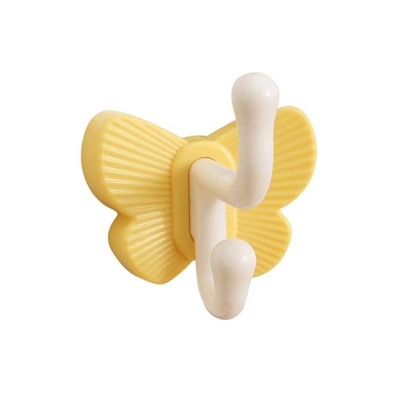 THOPBPRK Butterfly Radiator Hooks Towel Hanger Clothes Rack Universal Hanging Hooks for Bathroom Kitchen Living Room Organization Home Storage Decorative Wall Mounted Utility Hook Set, 1Pack Yellow