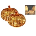 thumbnail image 1 of THOPBPRK Cherishous Twinkle LED Light Pumpkins, Mercury Glass Pumpkin Light with Timer for Halloween Pumpkin Decorations Fall and Thanksgiving Christmas Decor,Gold (B, 2 PACK), 1 of 9
