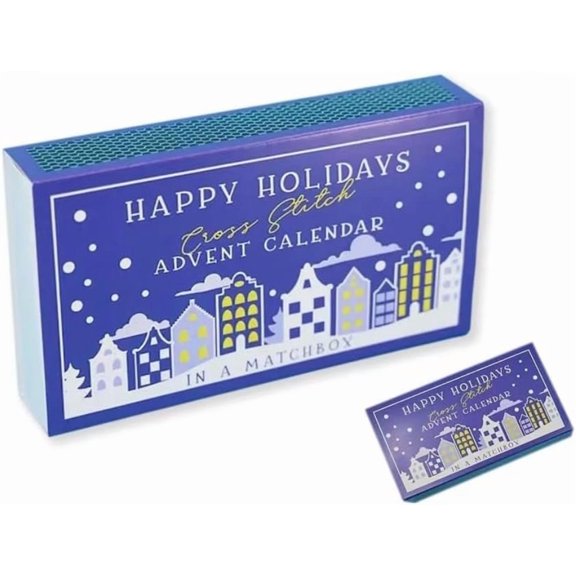 THOPBPRK Christmas Cross Stitch Advent Calendar 2025 – 24 Days DIY Embroidery Kit for Adults & Beginners – Craft Countdown Calendar Gift for Holiday Crafting Lovers  (Blue)