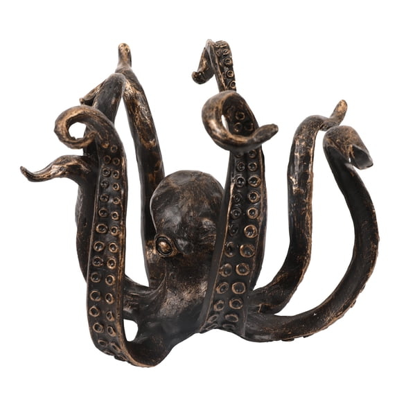 THOPBPRK Coastal Octopus Sculpture Home Decoration For Living Room Garden Ornament Ocean Themed Art Figurine For Aquatic Display For Indoor Outdoor, 1Pack Bronze