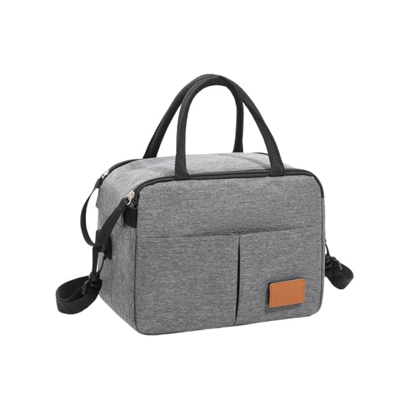 THOPBPRK Color Insulated Picnic Bag Crossbody Thermal Lunch Bag Portable Cooler Tote With Shoulder Strap For Outdoor Travel Camping Work Beach Trips Daily Food Carrier , Gray