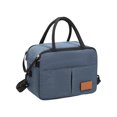 thumbnail image 1 of THOPBPRK Color Insulated Picnic Bag Crossbody Thermal Lunch Bag Portable Cooler Tote With Shoulder Strap For Outdoor Travel Camping Work Beach Trips Daily Food Carrier , Navy, 1 of 5