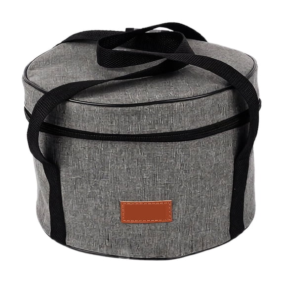 THOPBPRK Cookware Storage Bag Portable Pot Carrying Case Zippered Oven Organizer Outdoor Cooking Gear Holder With Heavy Duty Handles For Camping Picnic Backyard Barbecue , Gray