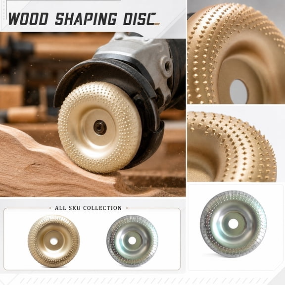 THOPBPRK Curved Wood Carving Disc Angle Grinder Attachment Shaping Wheel Grinding Disc For Woodworking Rotary Tool Sanding And Shaping Tool For DIY Home Improvement Projects Crafts , Gold