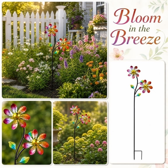 THOPBPRK Decorative Wind Spinner Yard Sculpture for Outdoor Garden Patio Lawn Windmill Ornament Backyard Decoration Housewarming Gift for Family and Friends , A