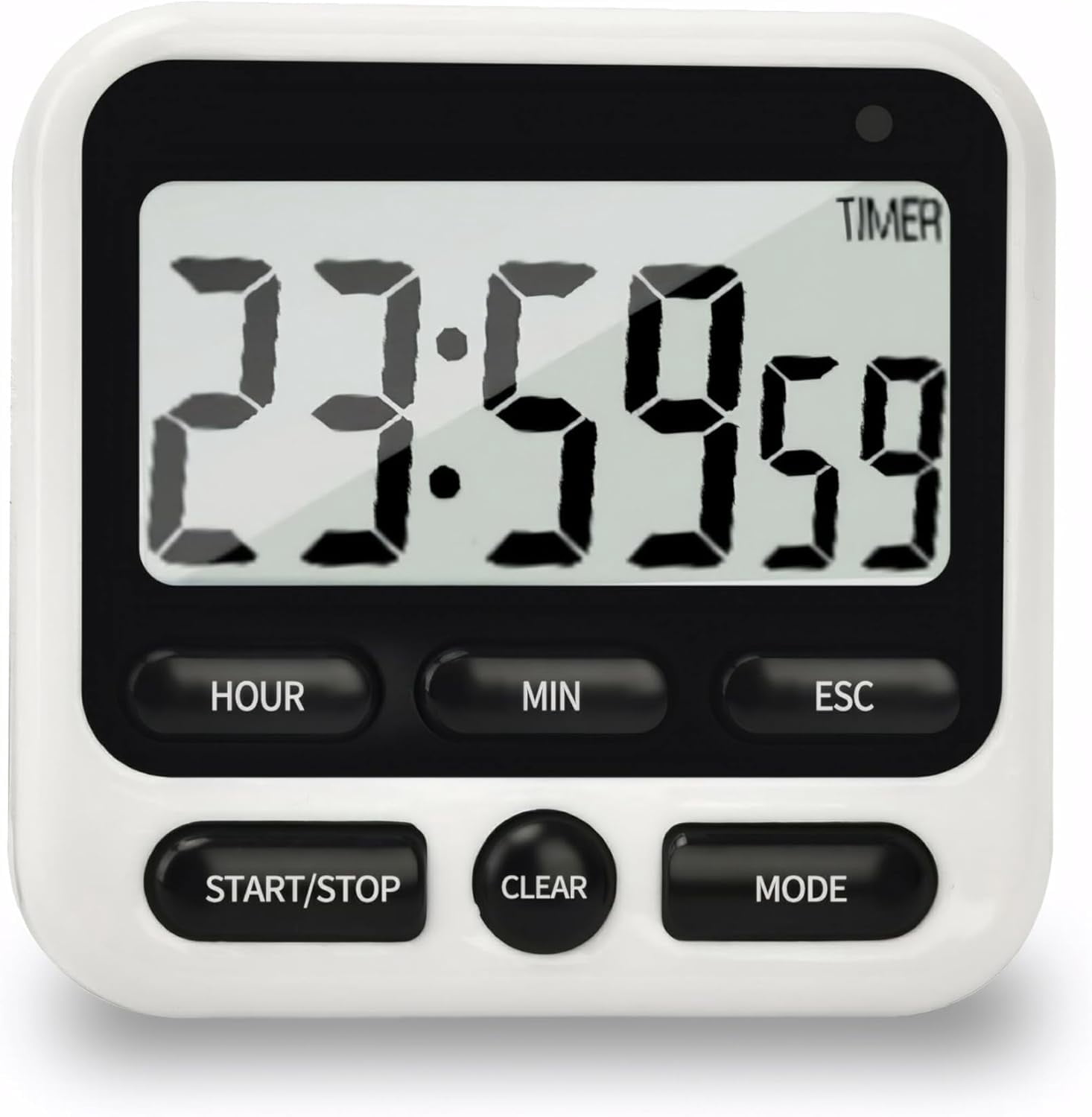HonorMeet Dual Channel Digital Kitchen Timer - Countdown & Stopwatch With Buzzer Alarm, Memory Storage (White) - View #6
