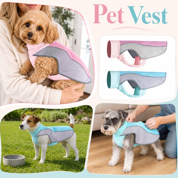 THOPBPRK Dog Vest for Summer Outdoor Activities, Lightweight Mesh Pet Heat Relief Apparel with Reflective Strips for Safe Walking, Comfortable Gear for Dogs, 1Pack A