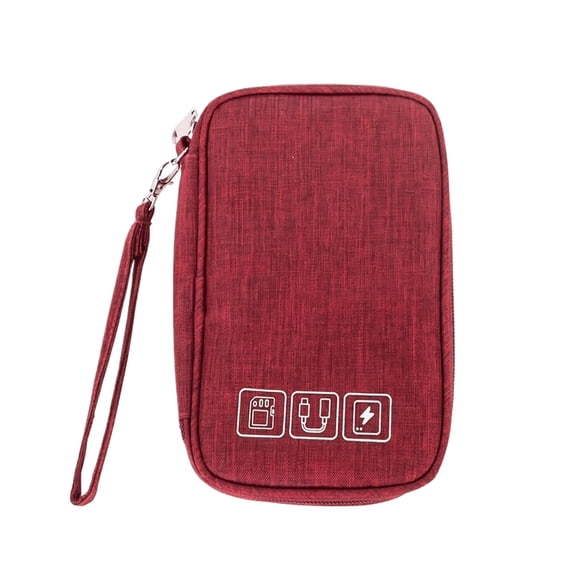 THOPBPRK Electronic Organizer Bag Cable Organizer Travel Cord Organizer Case Pouch Portable Carrying Case for Charger Hard Drive Earphone USB SD Card, Red