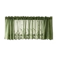 thumbnail image 1 of THOPBPRK Elegant Lace Kitchen Cafe Curtains Rod Pocket Sheer Curtains Fresh Small Window Short Drapes Delicate Light Filtering Voile Valances for Bathroom Home Basement Window , 1Pack Dark Green, 1 of 7
