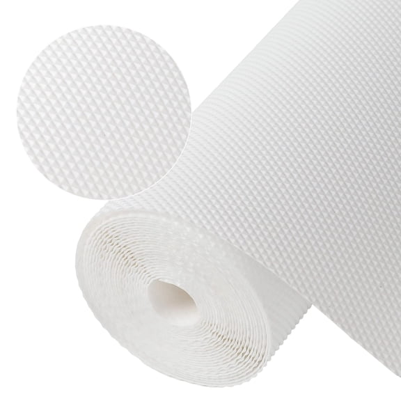 THOPBPRK Extra Thick EVA Printed Table Mat Oil-Proof Cabinet Liner 18 x 118 Inches for Kitchen Countertop Protector and Organizing Shelves Home Decor, White